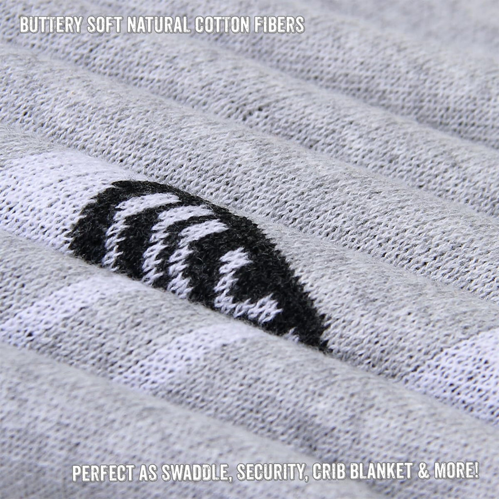 Knit Baby Swaddle Blanket - 100% Luxury Cotton Soft Cozy Receiving Swaddle Crib Stroller Blanket for Shower Gift Registry for Newborns, Infants, Toddlers (Llama - Grey)