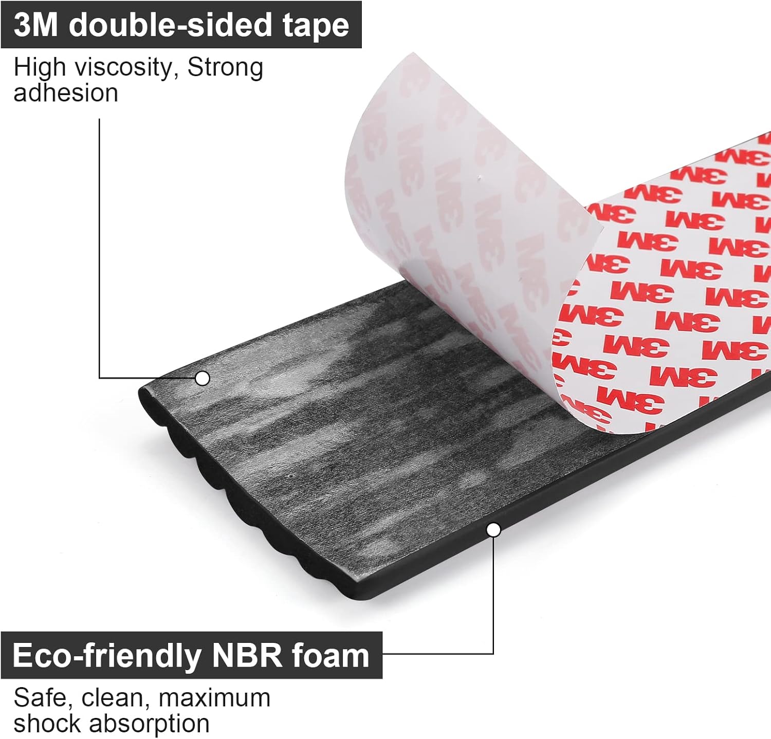 Upgrade Baby Proofing Edge Corner Protector, 16.4ft Edge Guards Padding with 3M Adhesive, Extra-Wide Soft Rubber Foam Padding, Furniture,Sharp Edge Safety Corner Edge Bumper Guard-Black