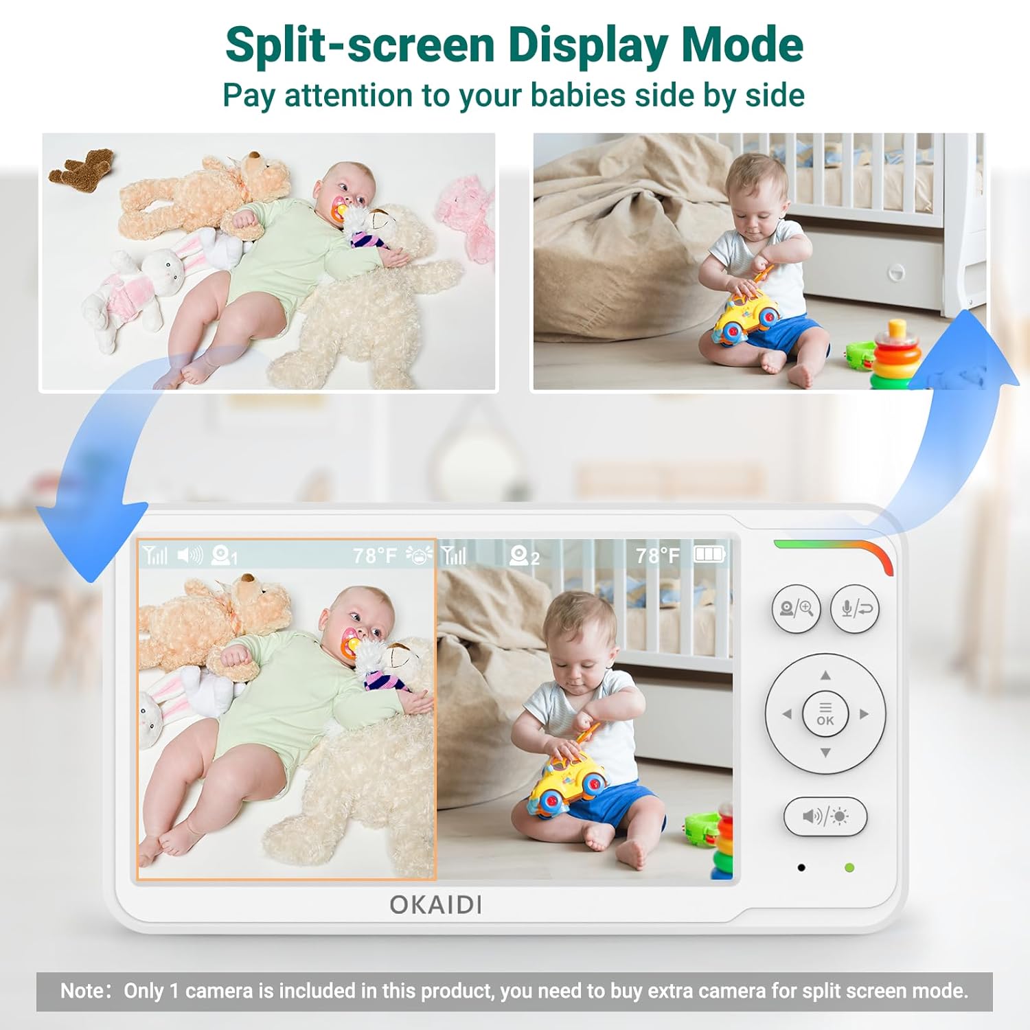 Baby Monitor with Camera and Audio,6" IPS Screen Baby Camera Monitor with 30H Battery,1000ft Range,Night Vision,Baby Monitor No WiFi,2-Way Talk & 150 Languages Support(Ideal for Home & Travel)