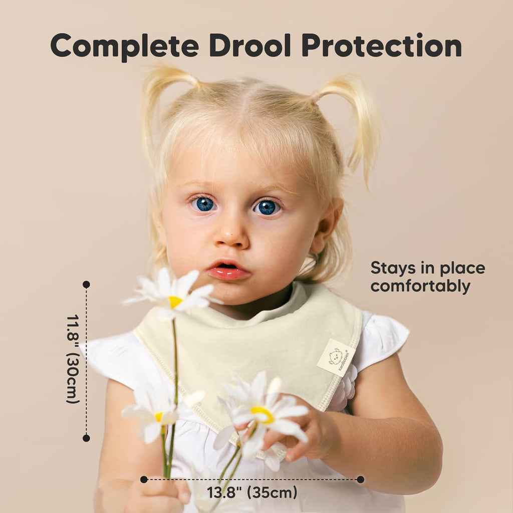 8-Pack Organic Baby Bandana Bibs for Girls - Super Absorbent Triangle Baby Bibs for Drooling and Teething Infant, 100% Cotton Extra Soft for Newborn, Infant 0-36 Months (Dawn)