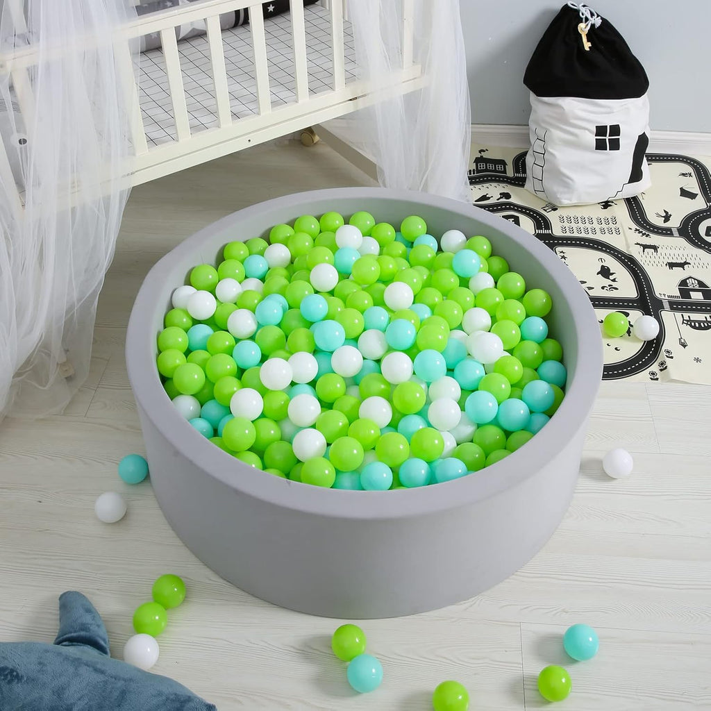 GOGOSO Ball Pit Balls for Toddlers, Green Balls for Ball Pool Birhtday Party Girls Kids with Storage Bag, 2.17inches
