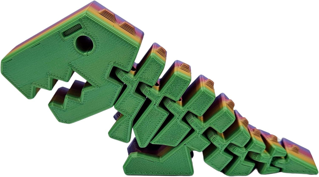 Rexi Collectible Figurine - Stress Relief, Autism, ADHD - Flexible Dinosaur - Articulating Joints (Rainbow)