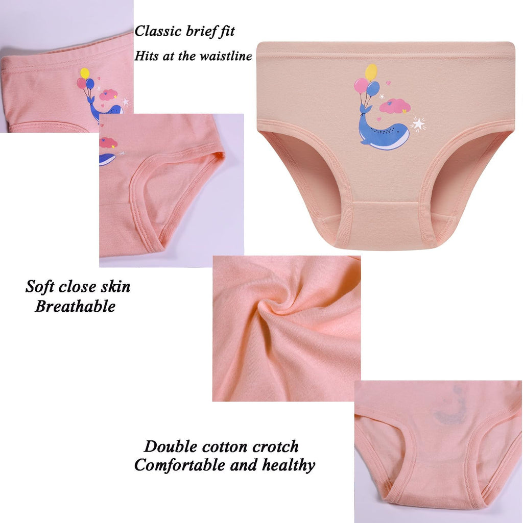 Hahan Girls Soft Panties Toddler Girls Cotton Underwear Kids Briefs
