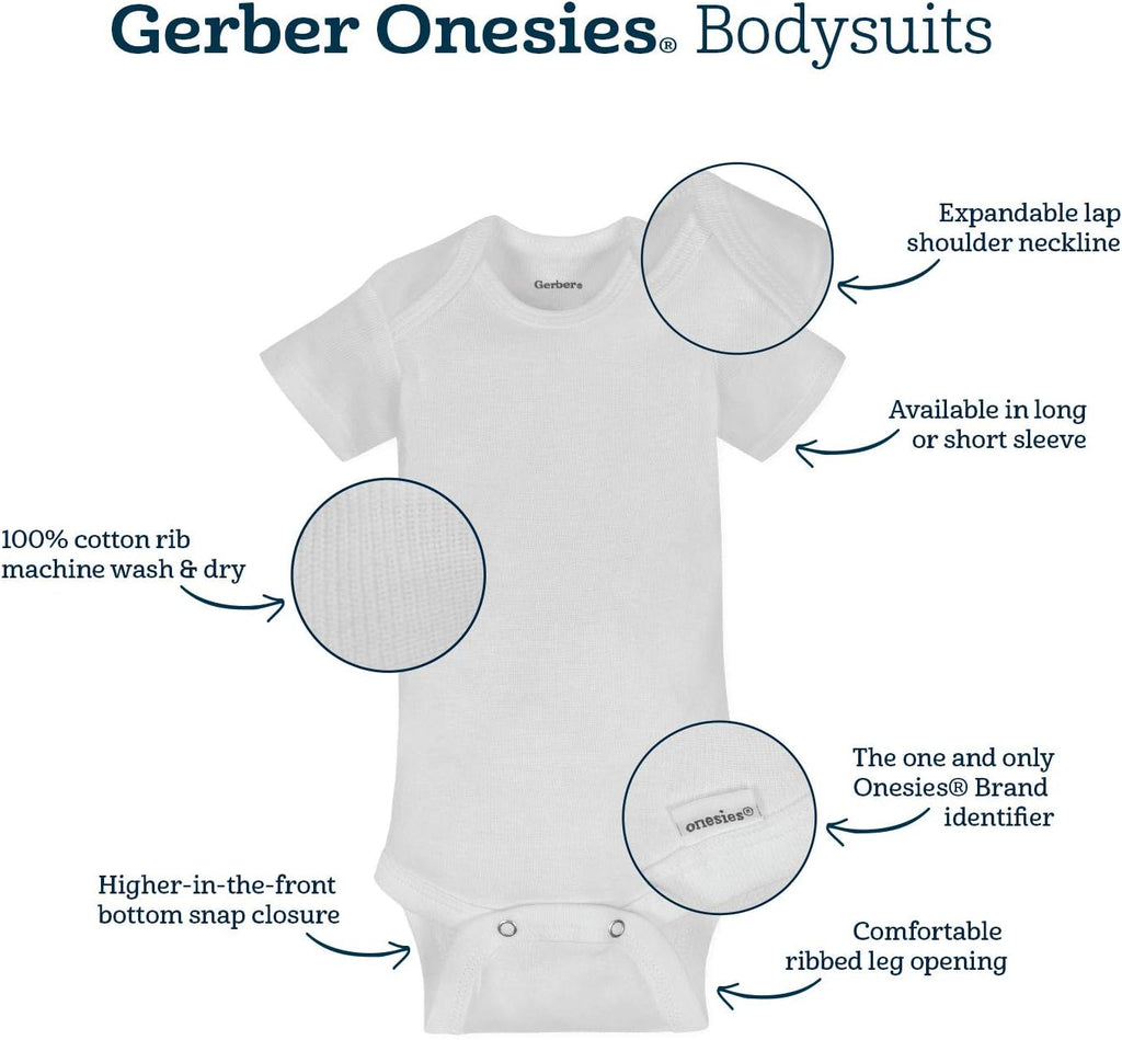 Gerber Baby 8-Pack Short Sleeve Onesie Bodysuits