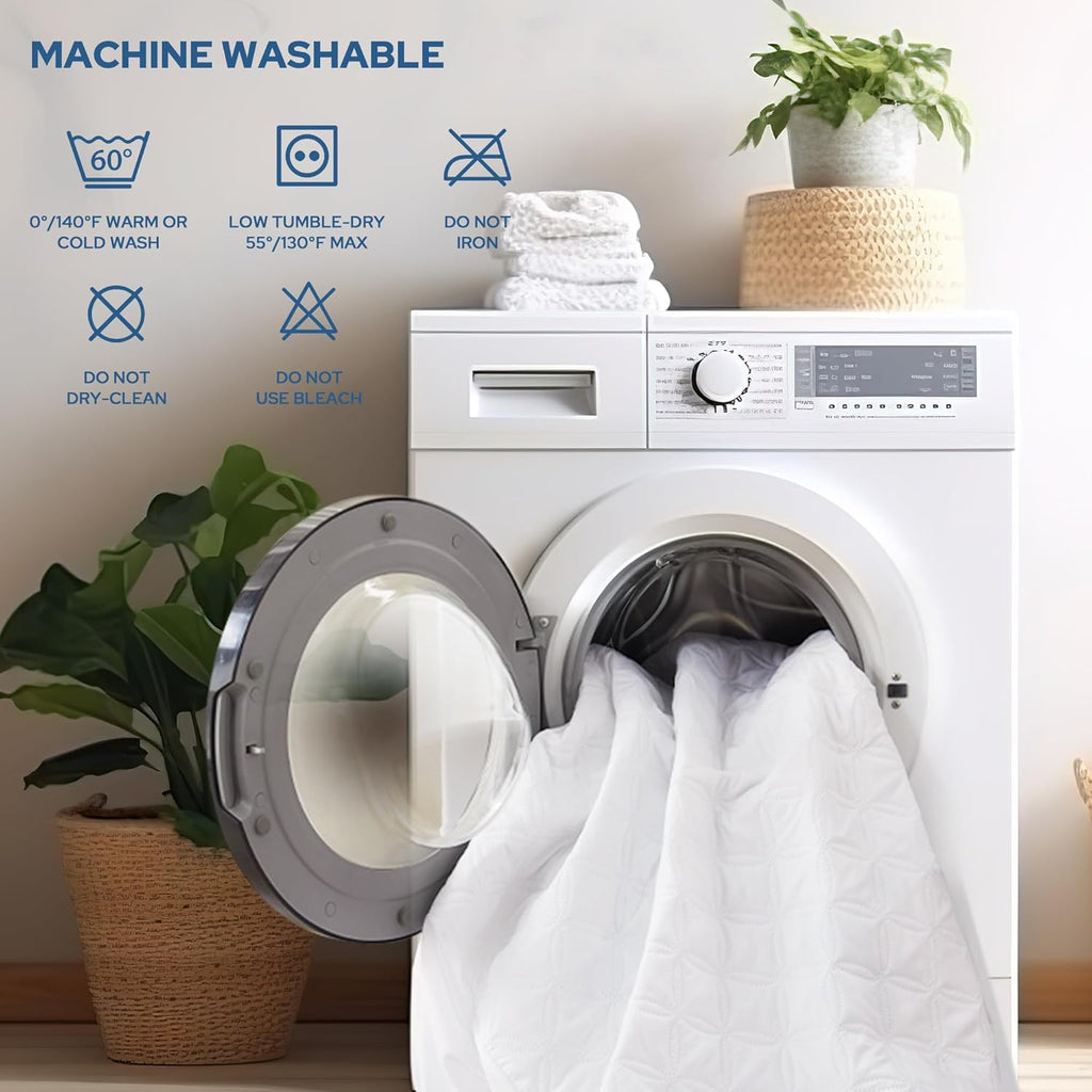 BEDLORE Waterproof Mattress Protector, Queen Size Noiseless Mattress Pad with Deep Pocket Fitted Up to 6-18 inches, Soft Noiseless Bed Mattress Cover Washable for Home, Bedroom, Hotel (White)