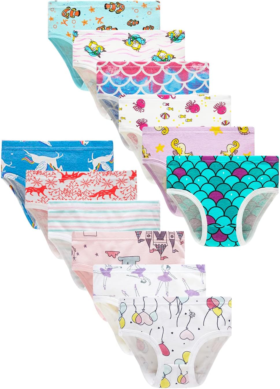 Family Feeling Little Girl Underwear Toddler Panties Big Kids Undies Soft 100% Cotton