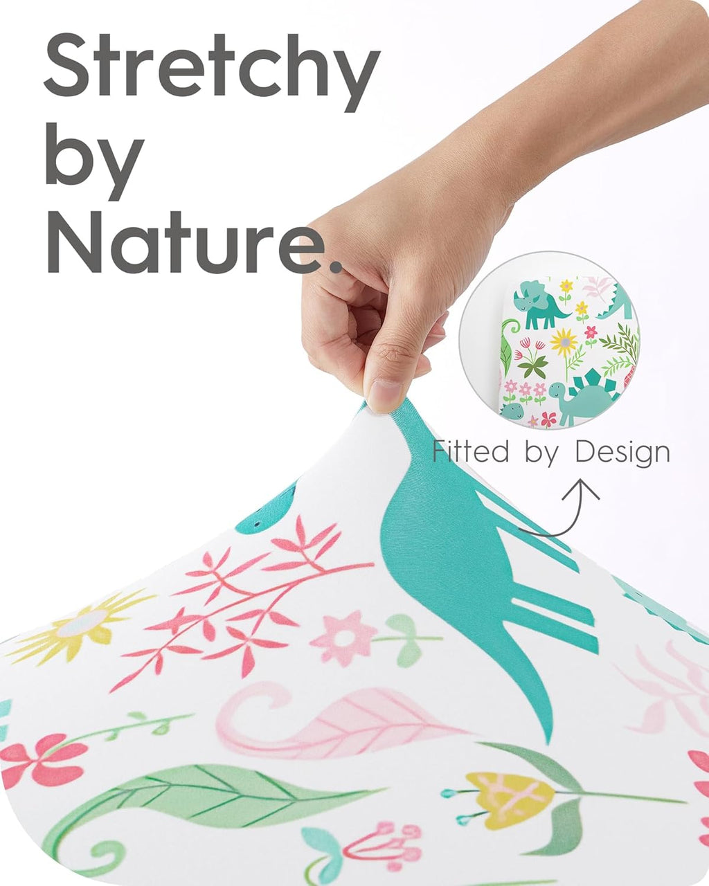 Dinosaur Crib Sheets for Boys, Premium Soft Crib Mattress Fitted Sheet, Ultra Breathable Baby Sheets, Super Stretchy Baby Bed Sheets 28x52x9 Extra Deep Pocket, 2 Pack