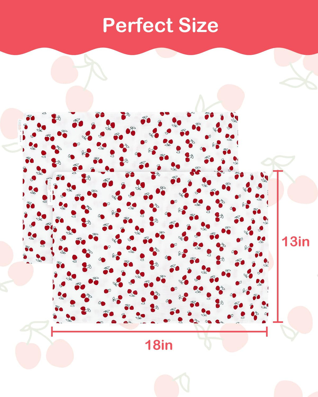 ALVABABY Toddler Pillowcases 2 Pack Muslin Cotton Kids Pillow Cover Fit 13"x 18" or 12"x16" Envelope for Girl Boy Sleepy Travel 2TPM01A