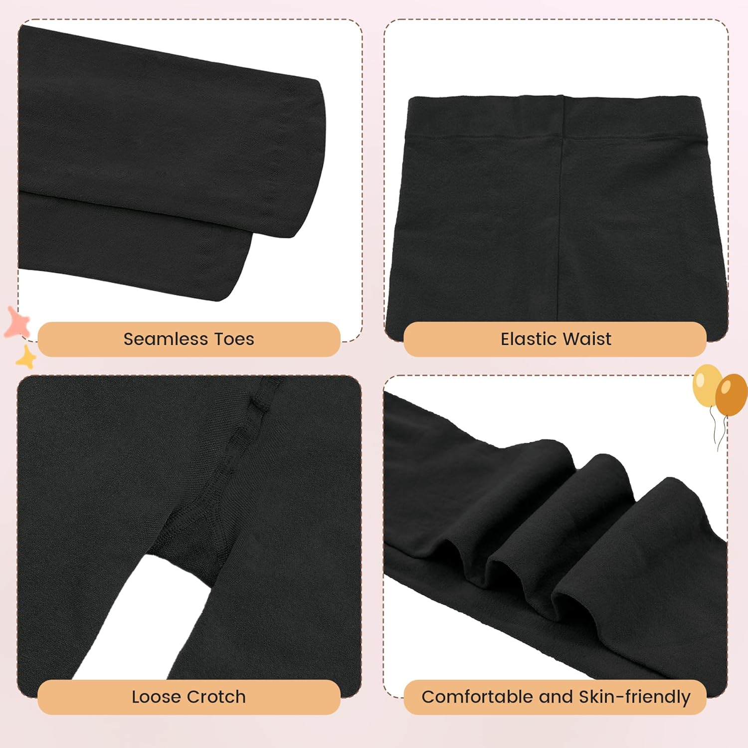 Girls Ballet Dance Tights for Toddler Baby Soft Athletic Leggings Infant Elastic Dance Tights for Girls