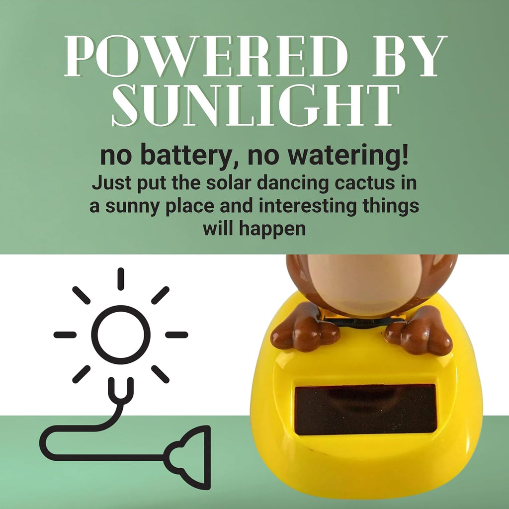 Killer's Instinct Outdoors Solar Powered Dance Monkey Figures – Solar Dancing Monkey Figurine Solar Powered Toys for Car Window Sill Decoration Holiday Car Dashboard Office Home Desk Décor