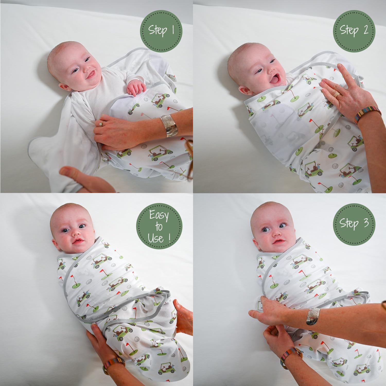 LollyBanks 100% Organic Cotton Baby Boy Essentials Swaddles 3-6 Months, Newborn Swaddle with Easy Change Zipper, Western Baby Swaddle Blanket Wrap (Cowboy Print)