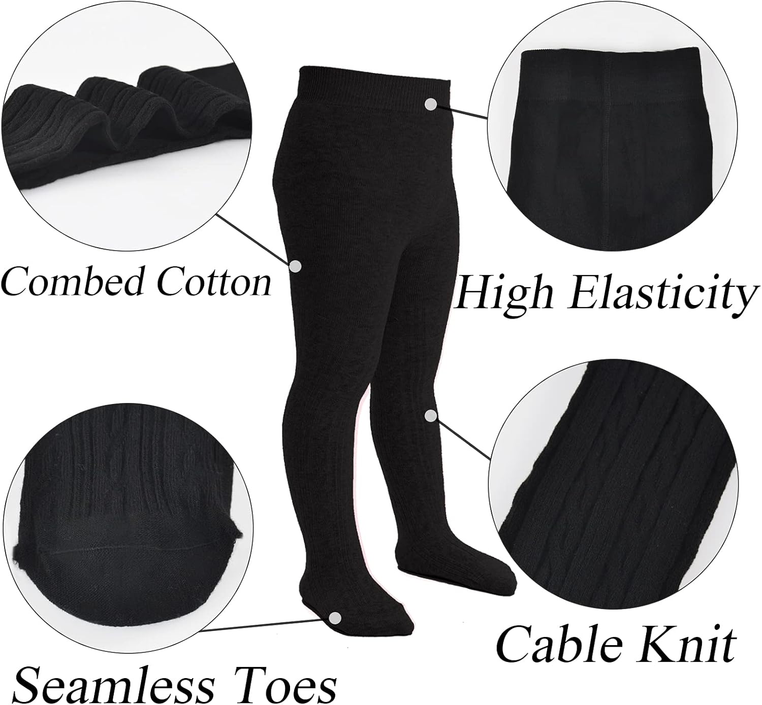 Mini angel Baby Tights Toddler Girl Tights Seamless Cable Knit Leggings Soft Cotton Stockings Pantyhose 3/4/5 Pack