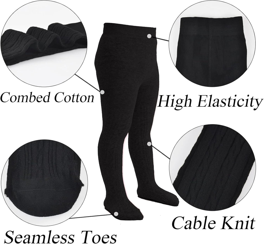 Mini angel Baby Tights Toddler Girl Tights Seamless Cable Knit Leggings Soft Cotton Stockings Pantyhose 3/4/5 Pack