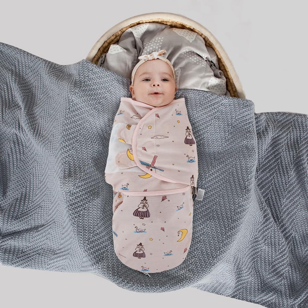 HOUSBAY Baby Swaddle Blanket Boy Girl,Super Soft Material Newborn Adjustable Swaddles 2-Way Zipper Sleep Sack 1 Pack 0-3Months（Fairytale）