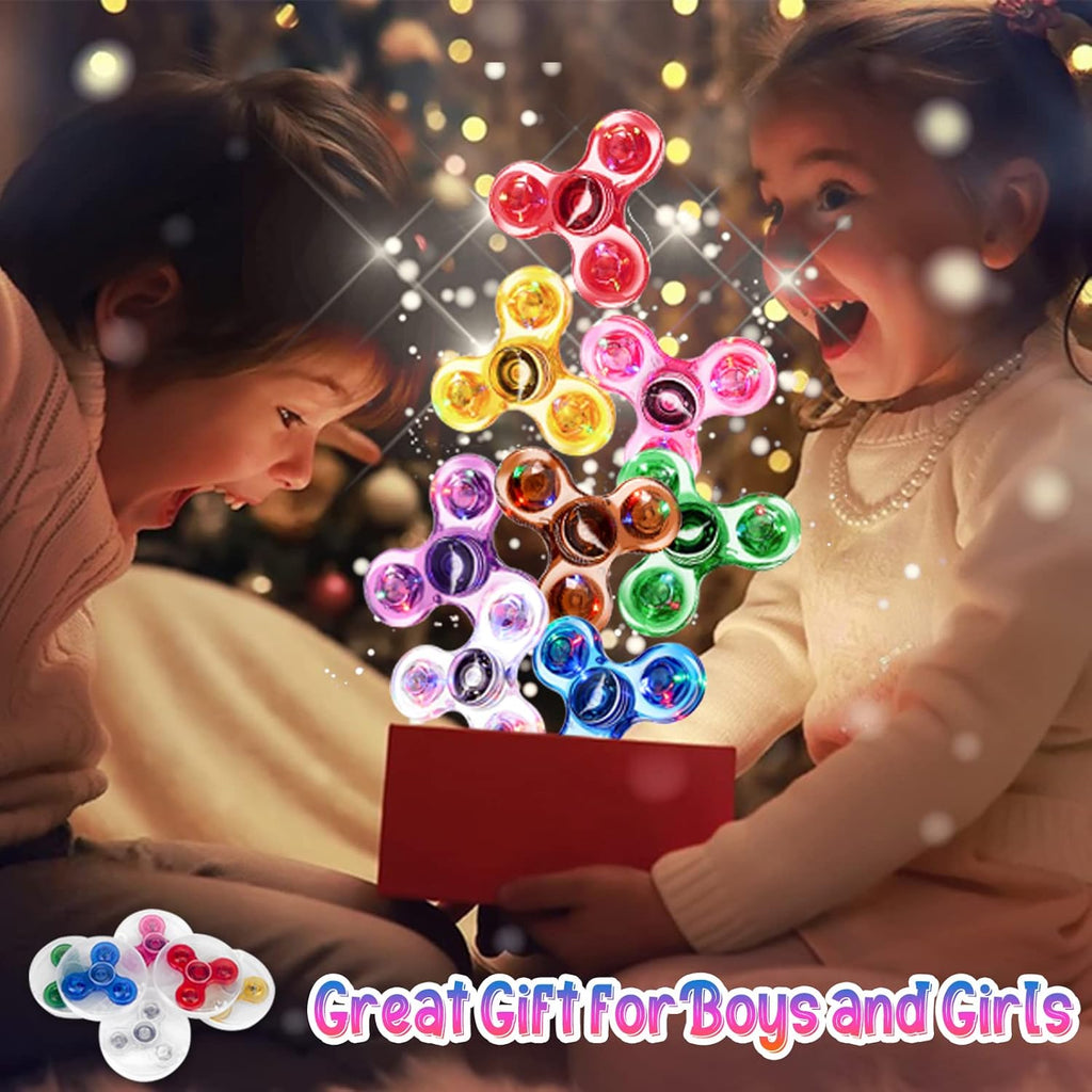 Gigilli 8 Pack Fidget Spinners for Kids 8-12, Light up Party Favors Stress Relief Fidget Toys Bulk for Kids Adults, Glow in The Dark Party Supplies, Fidgets for Classroom Prizes Goodie Bags Stuffers