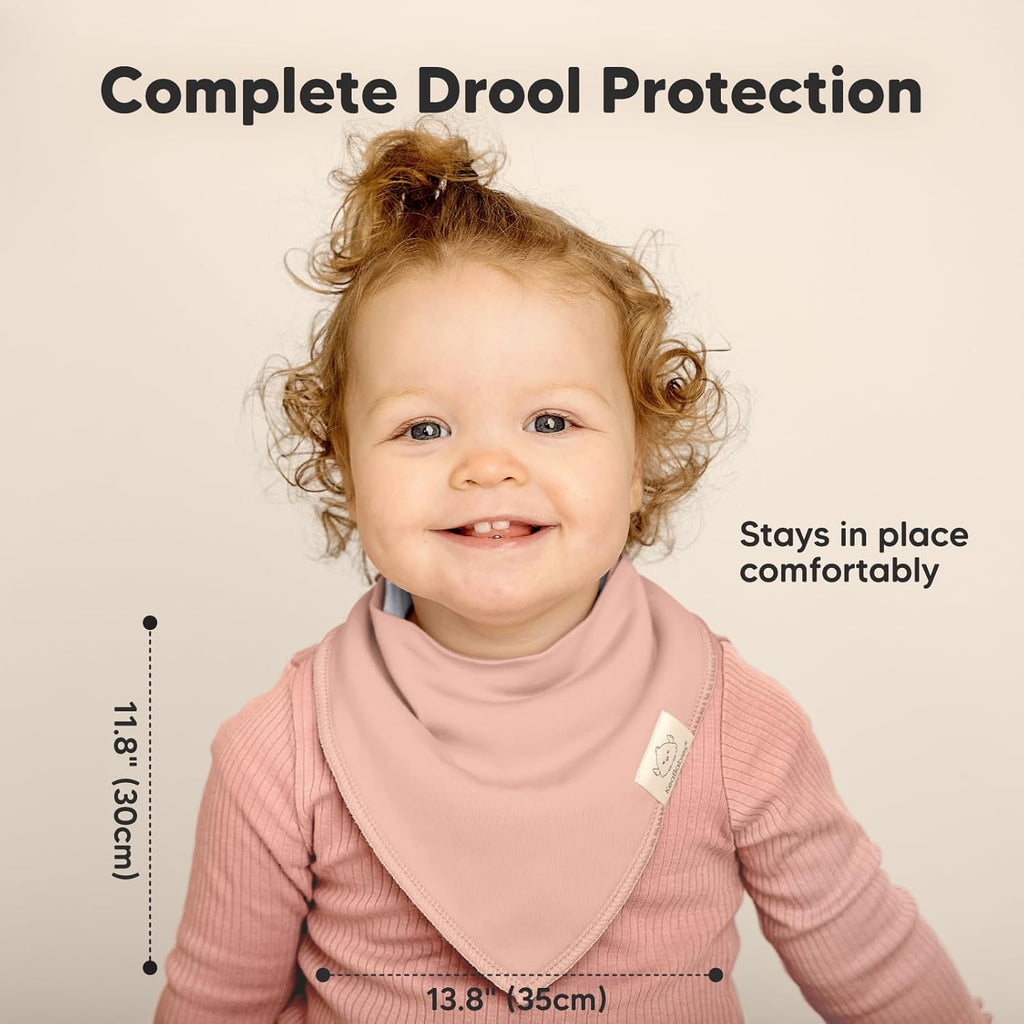 10-Pack Organic Baby Bandana Bibs for Girls - Super Absorbent Triangle Baby Bibs for Drooling and Teething Infant, 100% Cotton Extra Soft for Newborn, Infant 0-36 Months (Cupcake)