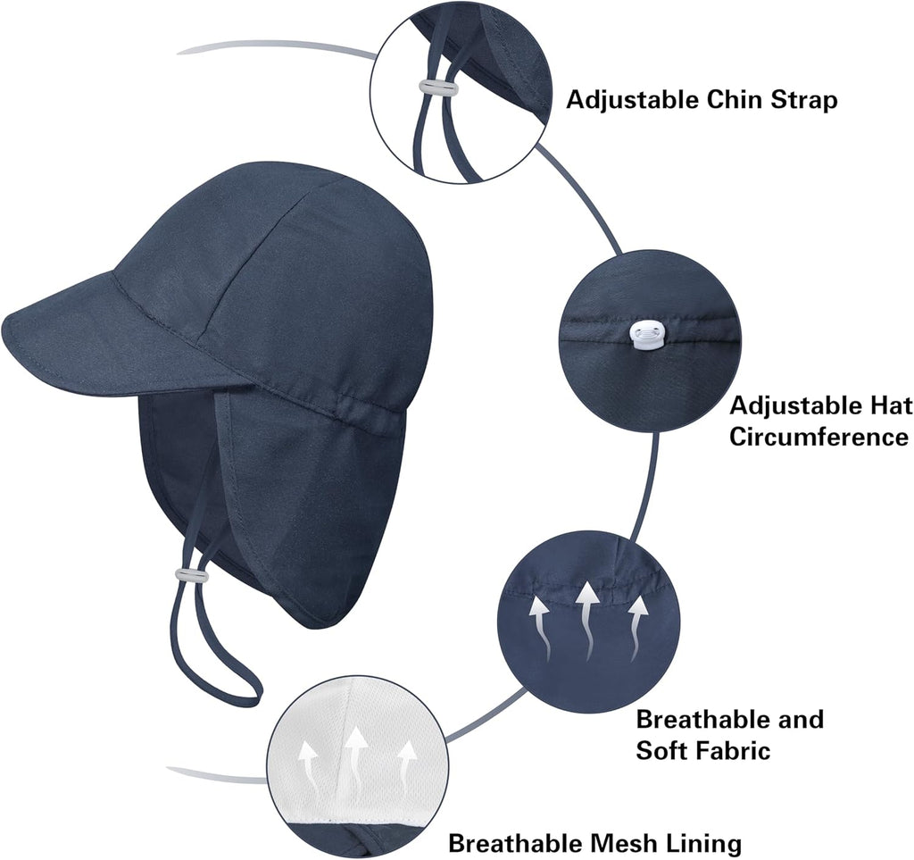 2 Pack Baby Sun Hats UPF 50+ Toddler Beach Hat for Girls Boys 0-4 Years