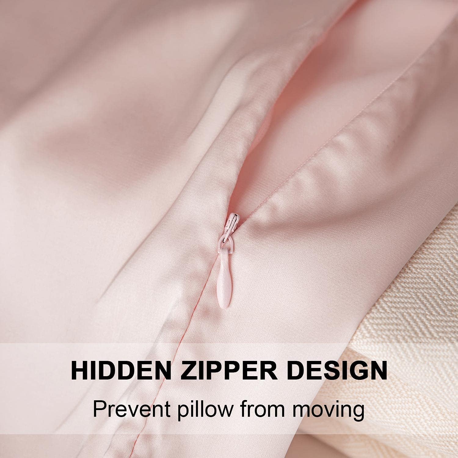 Mulberry Silk Pillowcase for Hair and Skin,King Size Cooling Silk Pillow Case with Hidden Zipper,Allergen Proof Dual Sides Soft Breathable Smooth Silk Pillow Cover for Women(King,Beige)