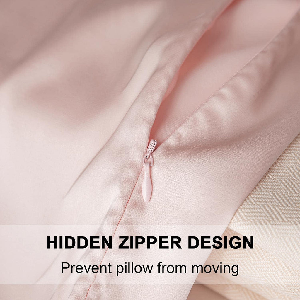 Mulberry Silk Pillowcase for Hair and Skin,Standard Size Cooling Silk Pillow Case with Hidden Zipper,Allergen Proof Dual Sides Soft Breathable Smooth Silk Pillow Cover for Women(Standard,Beige)