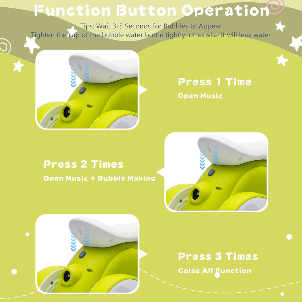 6V Electric Baby Balance Bike with Bubble Machine,4 in 1 Toddler Balance Bike w/Remote Control for 1 Year Old Boys Girls Kids Bubble Bike Ride on Toys w/Powered Motor,Music,LED Lights (Cyan)