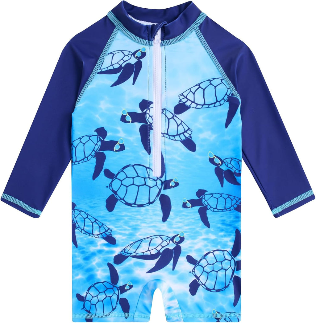 Funnycokid Baby Swimsuit Boy Toddler Bathing Suit Rash Guard UPF 50+ Swimwear 6 Months-4T