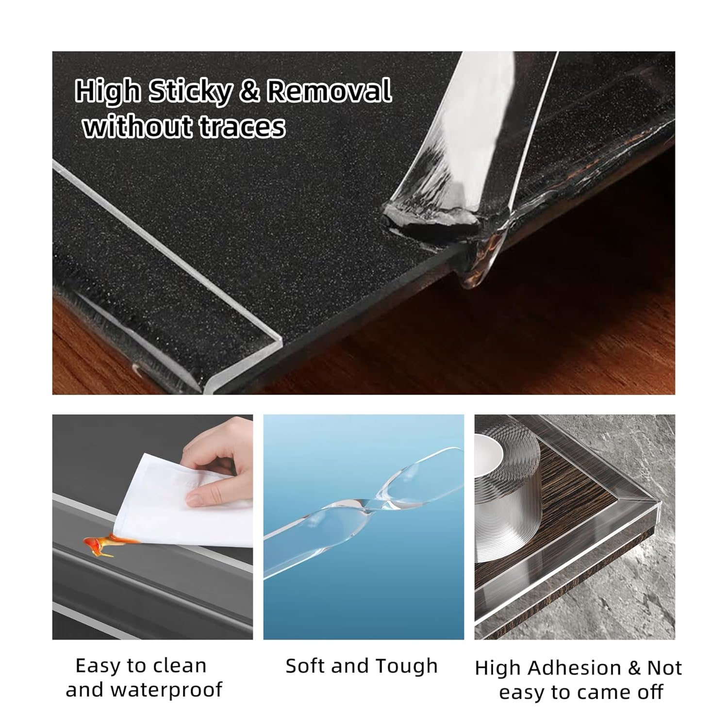 2Pack Baby Proofing Edge Protector for Baby,1.57in x 9.84ft,Clear Edge Protector Strip Sharp Edge Wrap Cover Tape,Corner Bumpers for Furniture,Crib Rail Covers for Teething