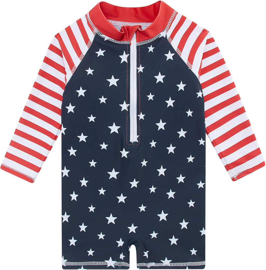 Funnycokid Baby Swimsuit Boy Toddler Bathing Suit Rash Guard UPF 50+ Swimwear 6 Months-4T