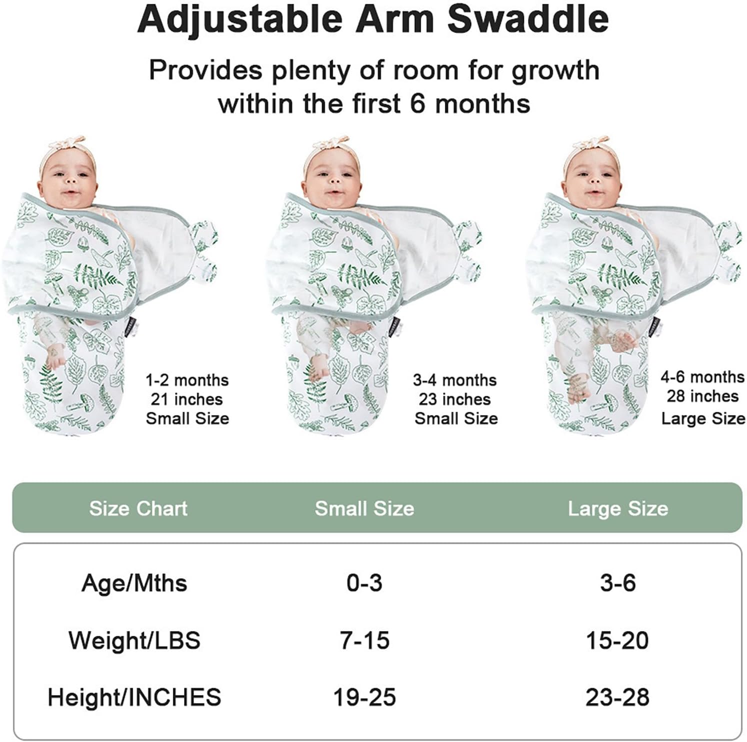 HOUSBAY Baby Swaddle Blanket Boy Girl,Super Soft Material Newborn Adjustable Swaddles for 0-3 Months,2-Way Zipper Sleep Sack 1 Pack