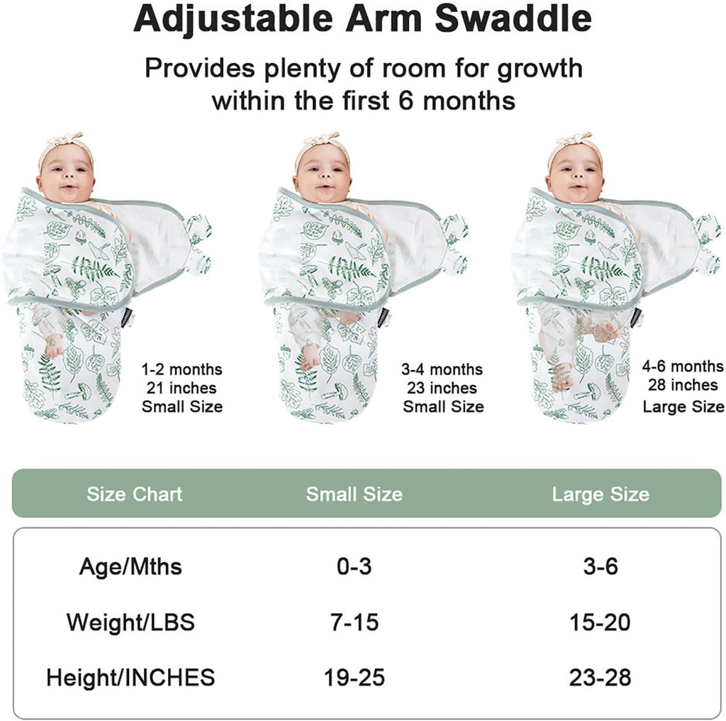 HOUSBAY Baby Swaddle Blanket Boy Girl, Super Soft 100% Cotton Newborn Adjustable Swaddles for 3-6 Months, 2-Way Zipper Sleep Sack 1 Pack