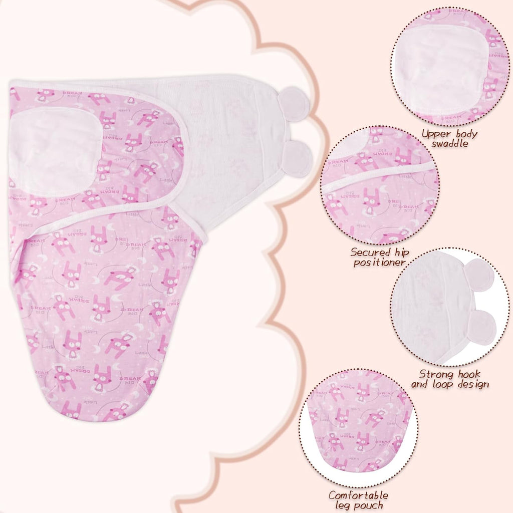 Baby Swaddle Sleep Sacks with Hats for 0-3 Months Baby Swaddle Blanket Wrap Newborn Swaddles Sack for Baby Boy Girl