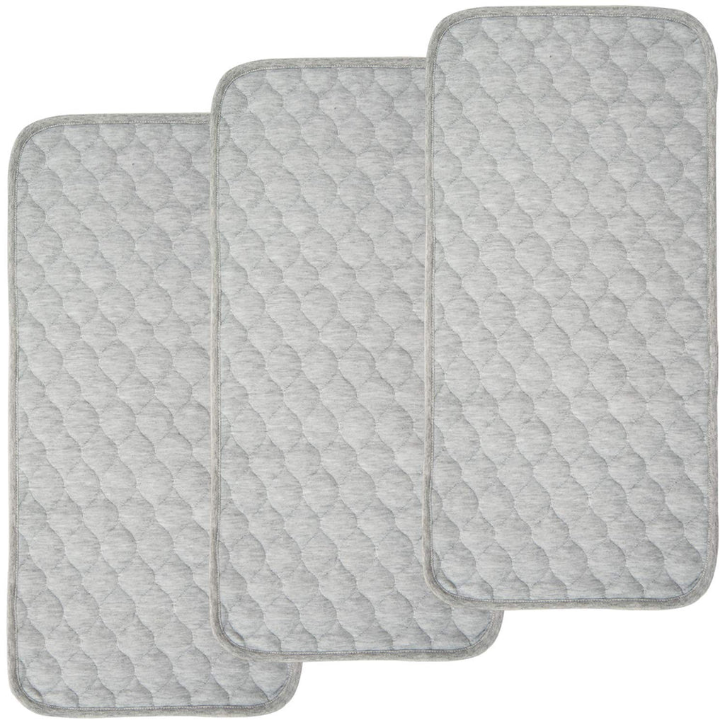 BlueSnail Quilted Thicker Waterproof Changing Pad Liners 3 Count(Gray 13” x 27”)