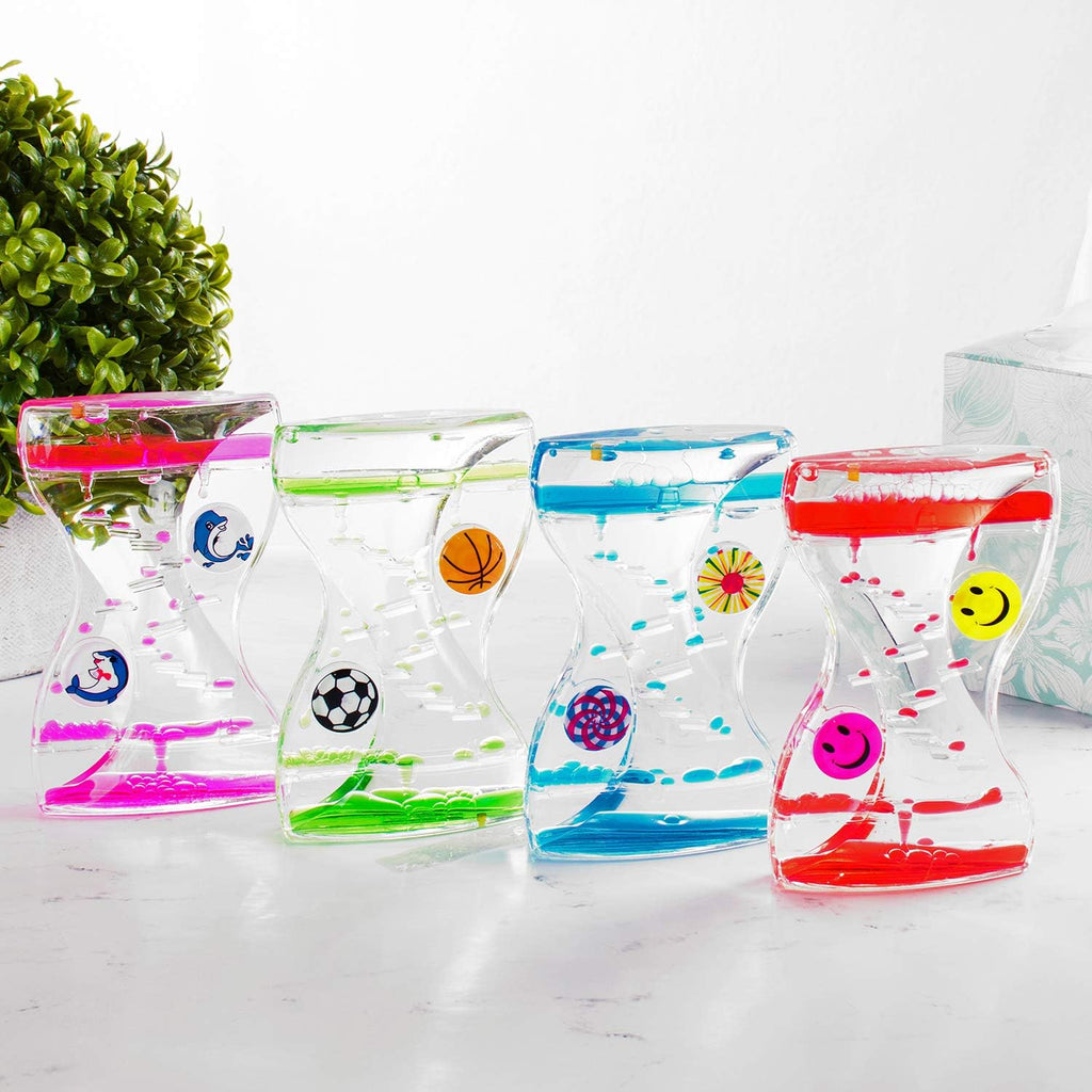 Super Z Outlet Colorful Liquid Motion Bubbler Desk Sensory Toy Timer Floating Zig Zag Rotating Circles for Play, Fidgeting, Captivating Distraction(Sports)