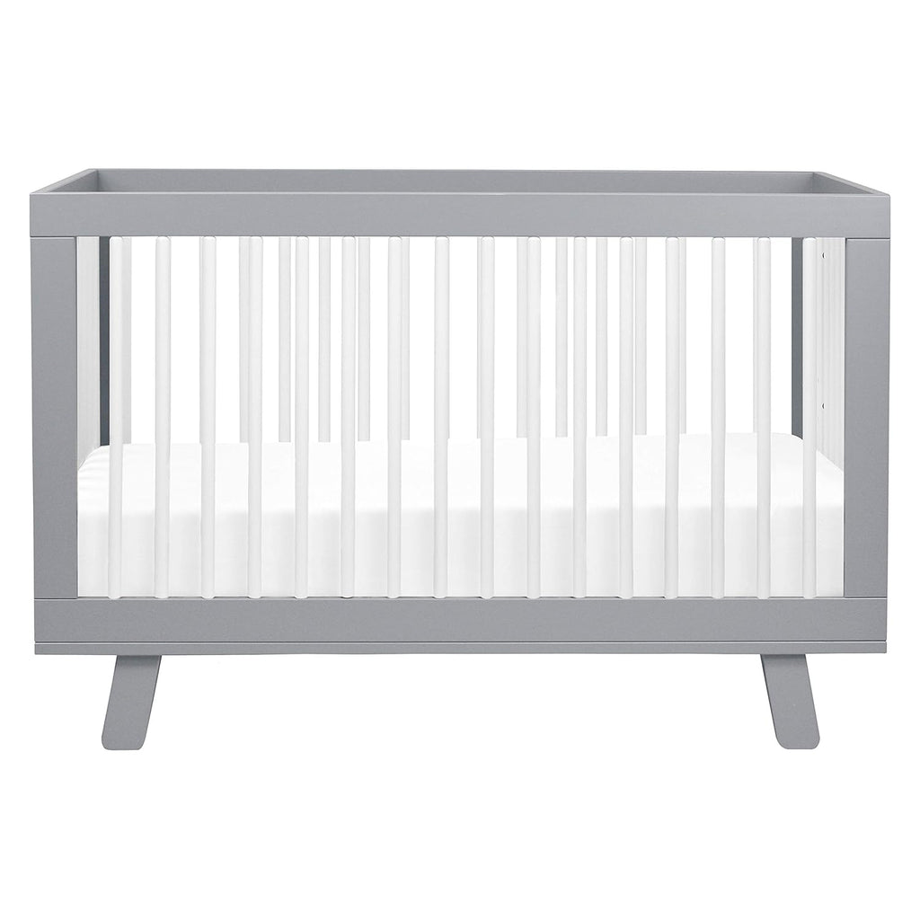 Babyletto Hudson 3-in-1 Convertible Baby Crib with Toddler Bed & Daybed Conversion - Strong, Durable & Easy to Assemble - GREENGUARD Gold Certified w/ 4 Adjustable Mattress Heights - Grey and White