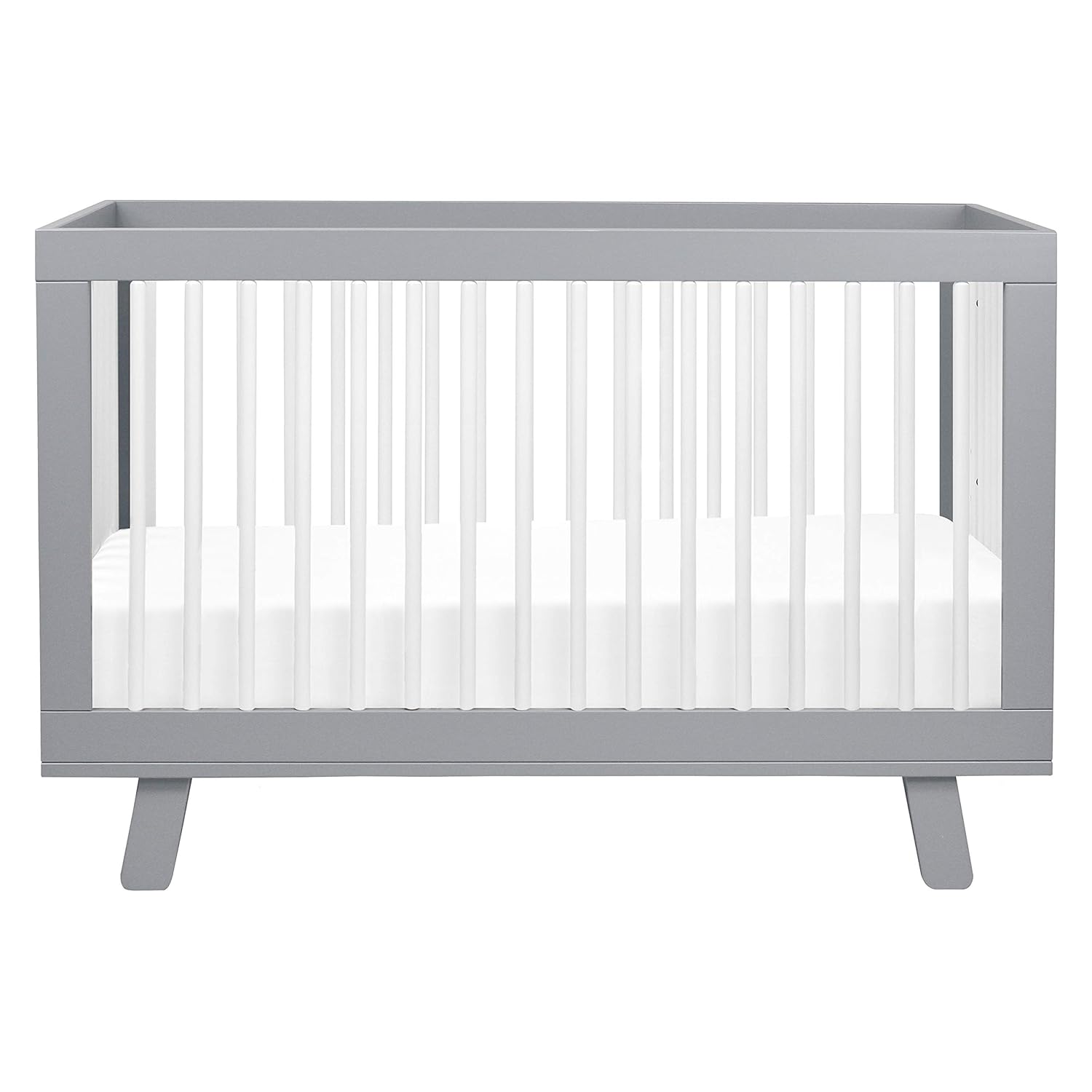 Babyletto Hudson 3-in-1 Convertible Baby Crib with Toddler Bed & Daybed Conversion - Strong, Durable & Easy to Assemble - GREENGUARD Gold Certified w/ 4 Adjustable Mattress Heights - Grey and White