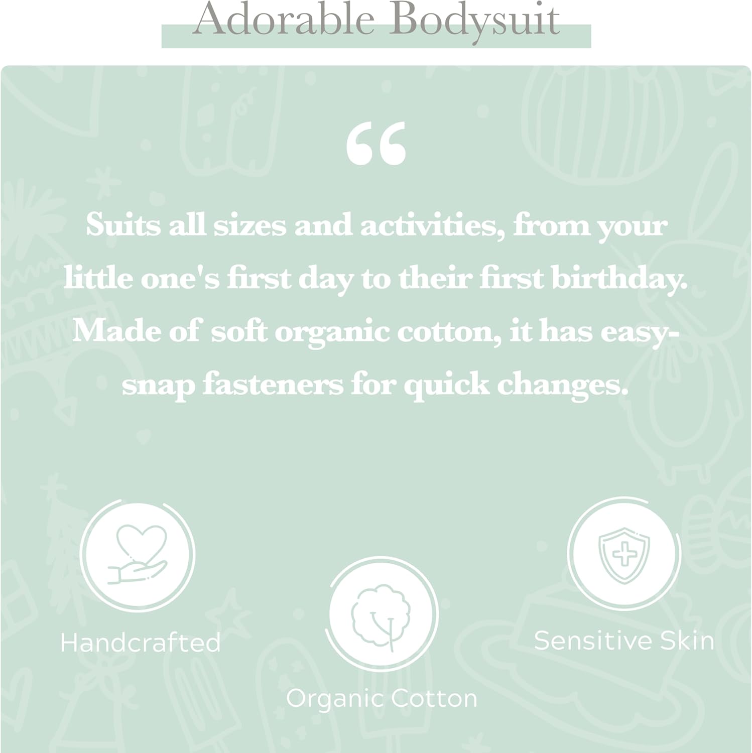 Finn + Emma Organic Cotton Graphic Baby Onesie - Gender Neutral Bodysuits for Babies 0-12 Months in Multiple Sizes and Styles