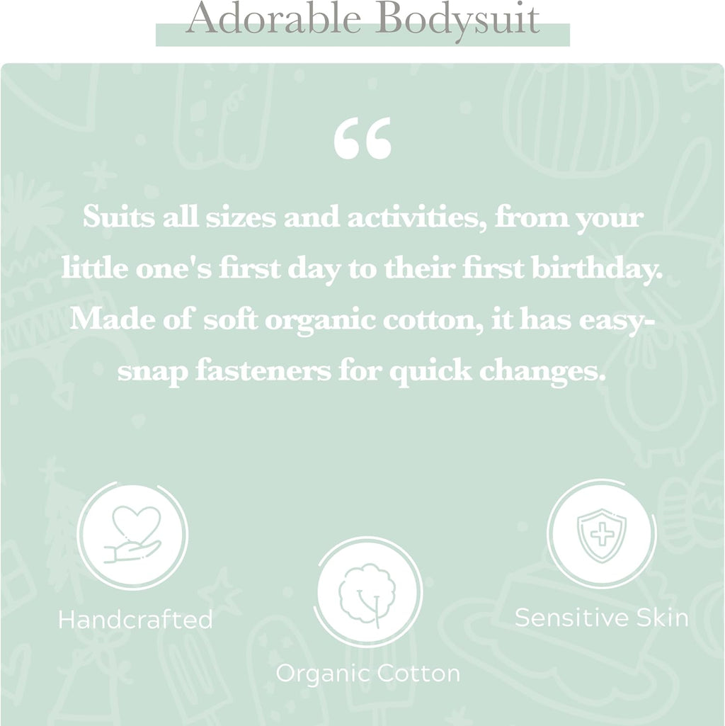 Finn + Emma Organic Cotton Graphic Baby Onesie - Gender Neutral Bodysuits for Babies 0-12 Months in Multiple Sizes and Styles