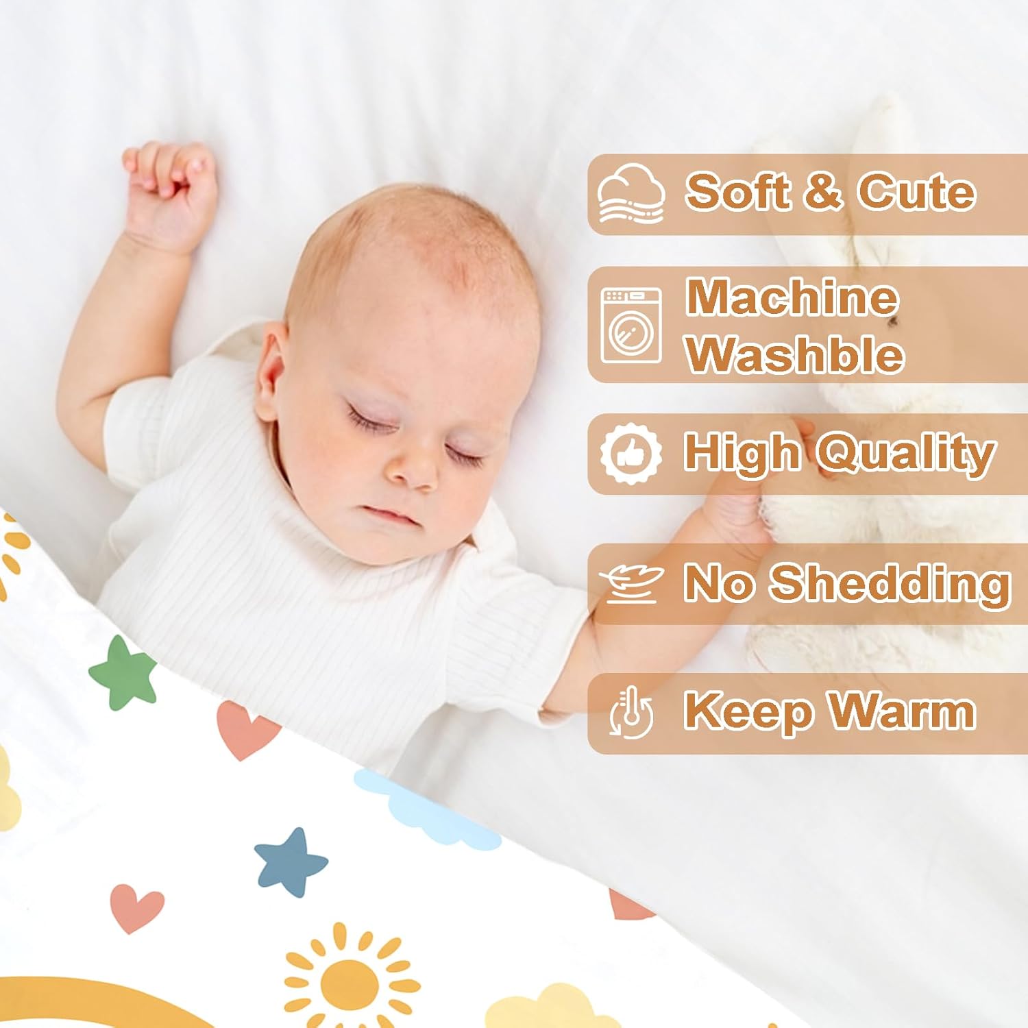 Ship Next Day, Personalized Baby Blanket – Printed in USA, Custom Baby Blanket for Boys & Girls, Baby Blanket with Name, Baby Shower, Easter, Christmas, Birthday Newborn & Toddler Gifts, Baby Gifts