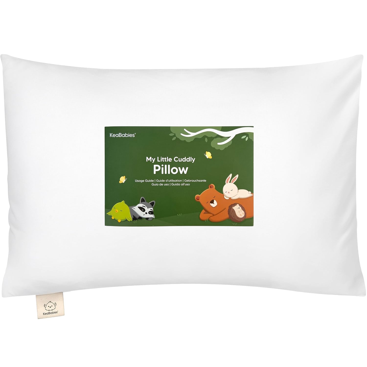 Toddler Pillow with Pillowcase - 13x18 My Little Cuddly Pillow, Viscose Derived From Bamboo Nursery Toddler Pillows for Sleeping,Kids Pillow,Small Travel Pillows,Mini Toddler Bed Pillow (Soft White)