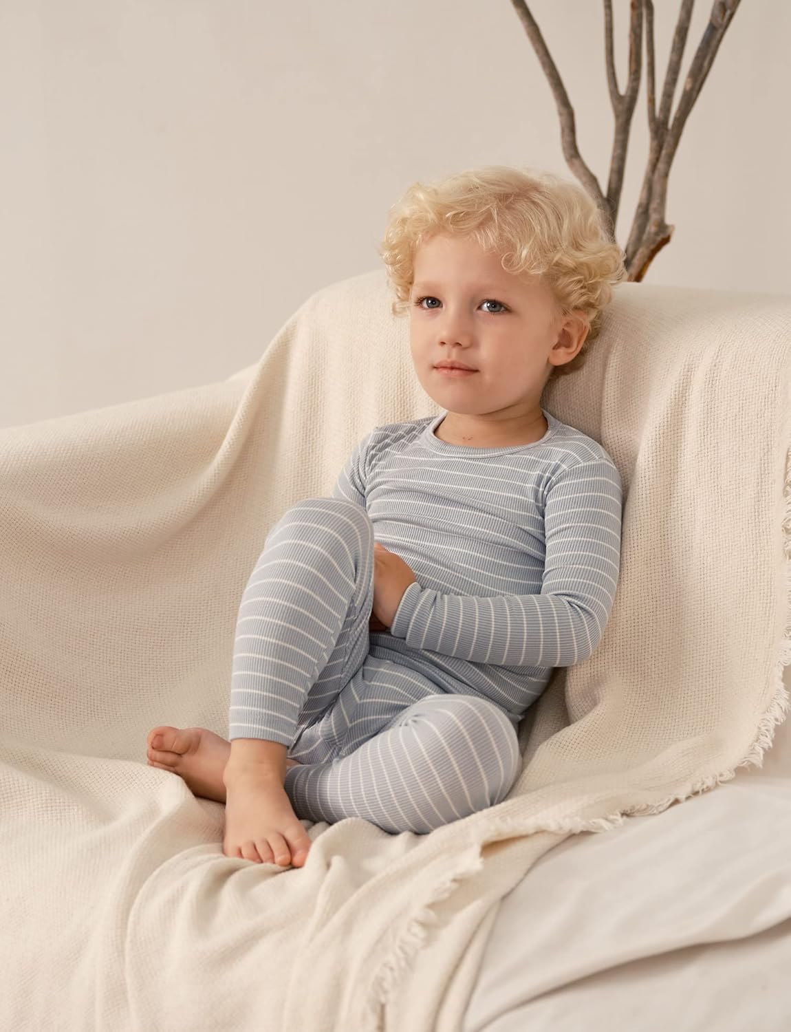 AVAUMA Stripe Pattern Baby Boys Girls Pajama Set Kids Toddler Snug fit Ribbed Sleepwear pjs for Daily Life Style