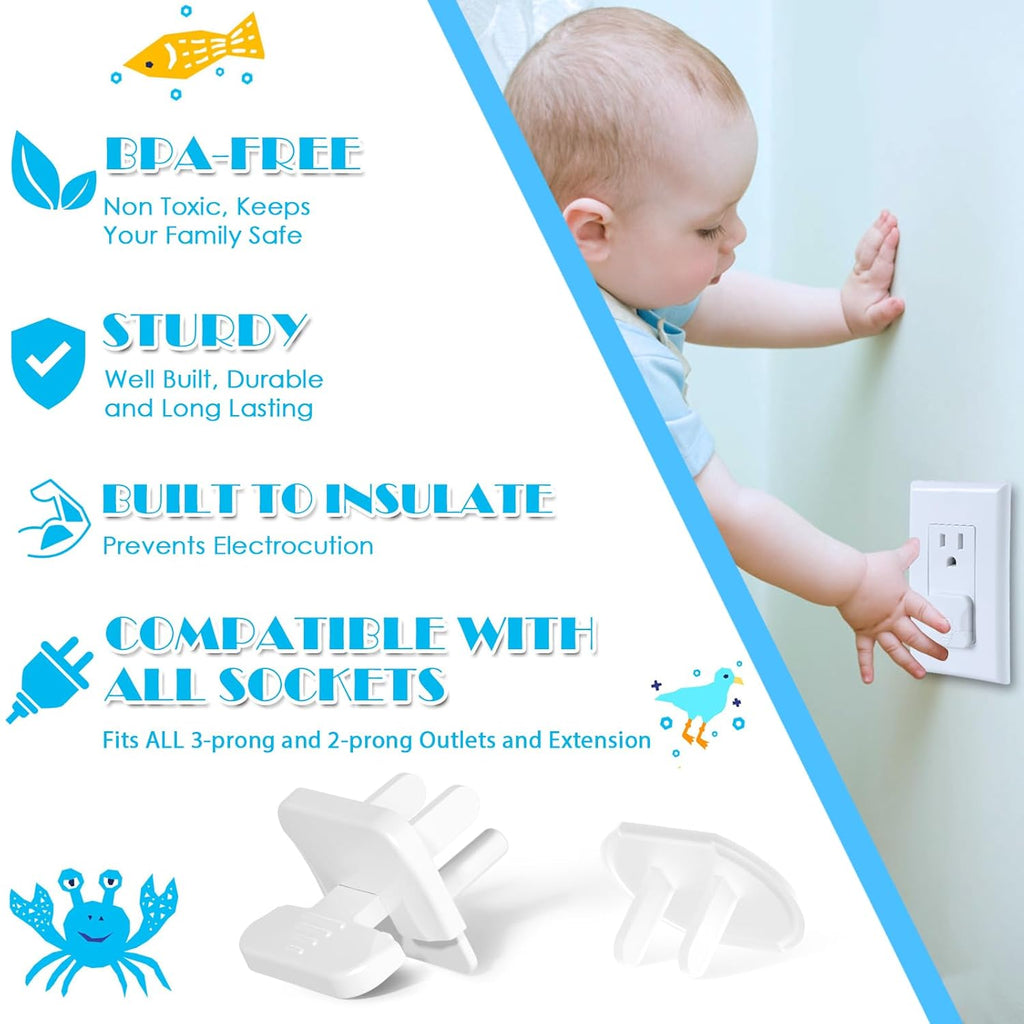 Babepai Outlet Covers Baby Proofing 55-Pack White, Child Proof Electrical Protector Safety Baby Safety Plug Covers