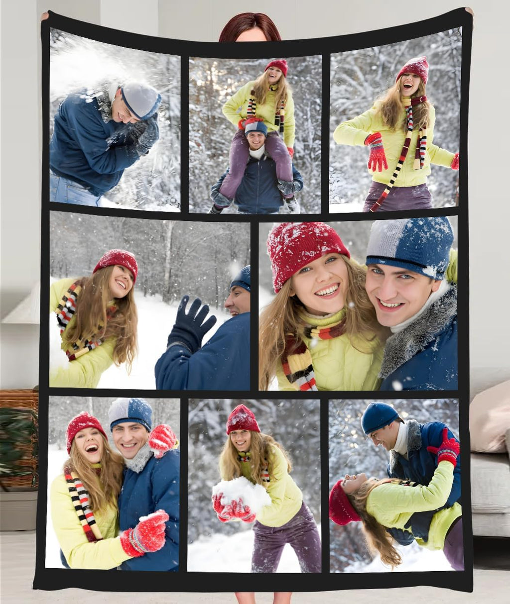 Ships Next Day, Custom Blankets with Pictures, Personalized Gifts for Boyfriend, Girlfriend, Photo Blankets Customized