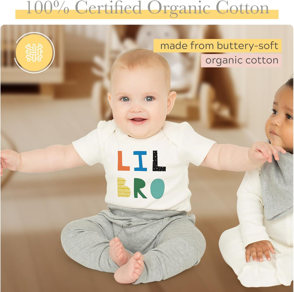 Finn + Emma Organic Cotton Graphic Baby Onesie - Gender Neutral Bodysuits for Babies 0-12 Months in Multiple Sizes and Styles