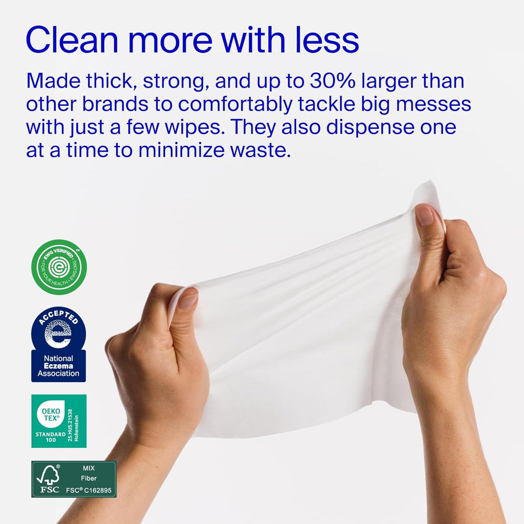 Coterie Baby Wipes for Sensitive Skin, Plant-Based and Plastic-Free Fibers, 99% Water, Hypoallergenic, pH Balanced, Unscented, Clean and Gentle Baby Essentials, 16 Pack, 896 Count