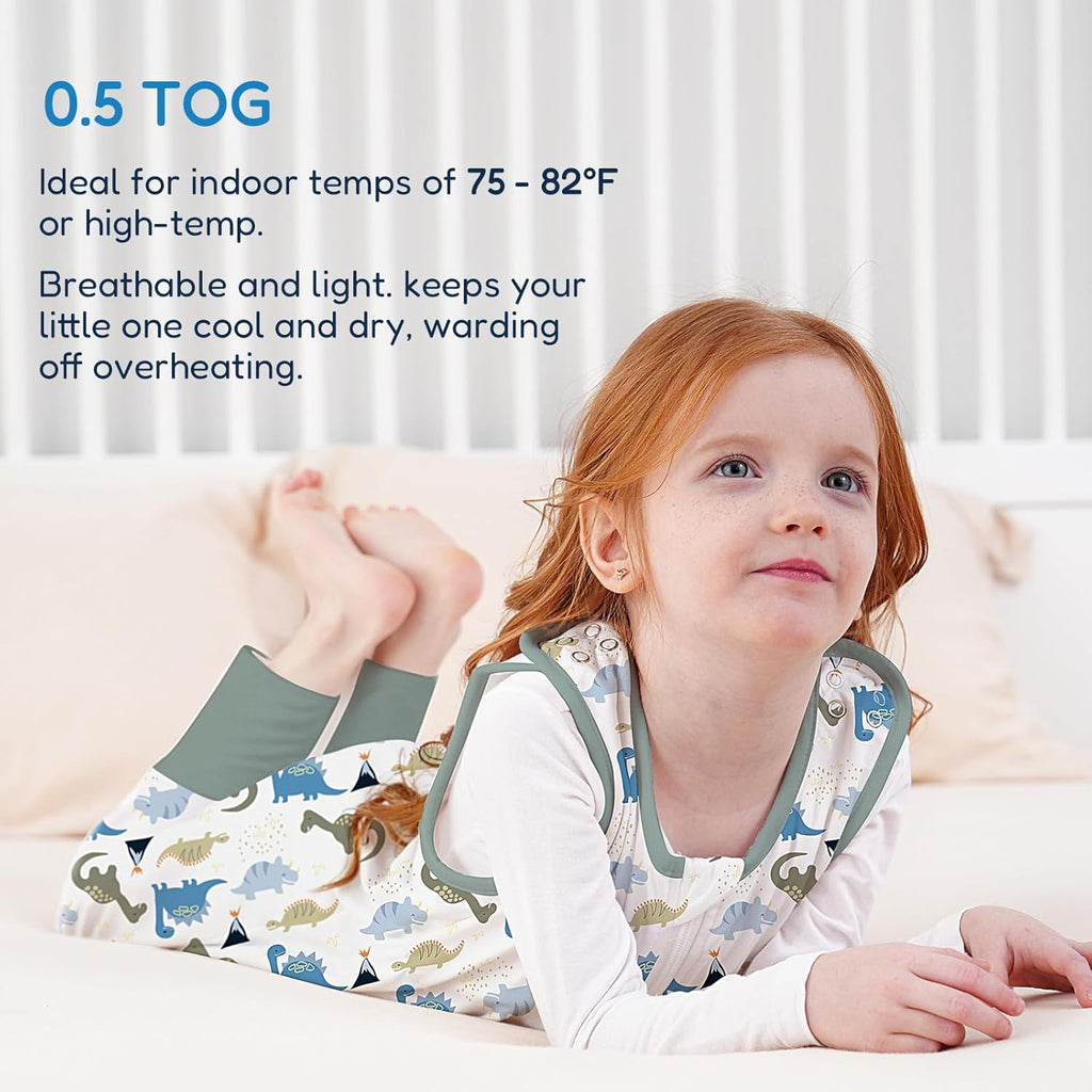 TotAha Toddler Sleep Sack with Legs, 0.5 TOG Light and Soft Baby Sleeping Bag, Walker Sleep Sack for Babies 12-24M, 2T-3T