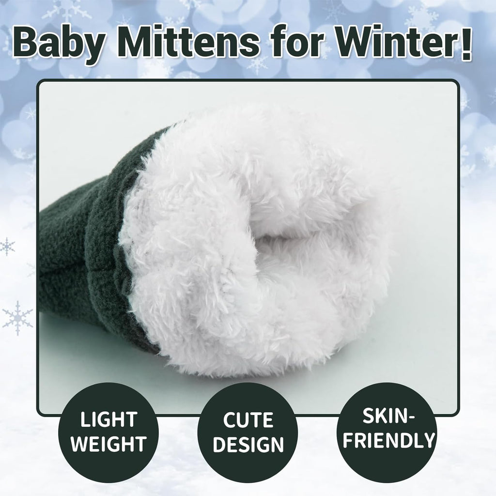 BAVST Baby Toddler Winter Mittens Girls Warm Fleece Lined Gloves Kids Sherpa Lined Mittens for Boys