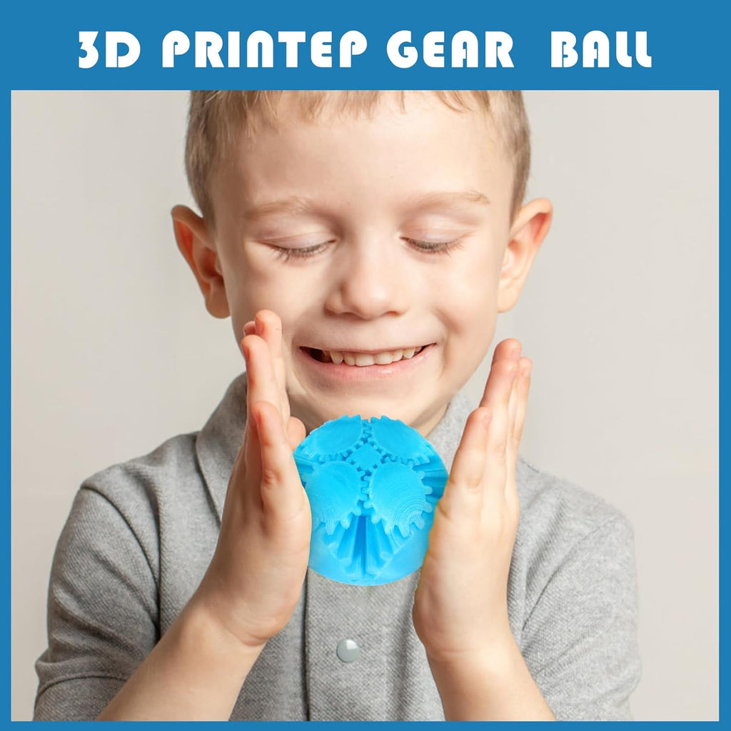 MerryXD Gear Ball Fidget Toy,GearSphere Desk 3D Printed Perfect for Stress and Anxiety Relaxing Fidget Toy Gear Fidget Sphere Activity Gear Ball for Adults Grow in The Dark Blue