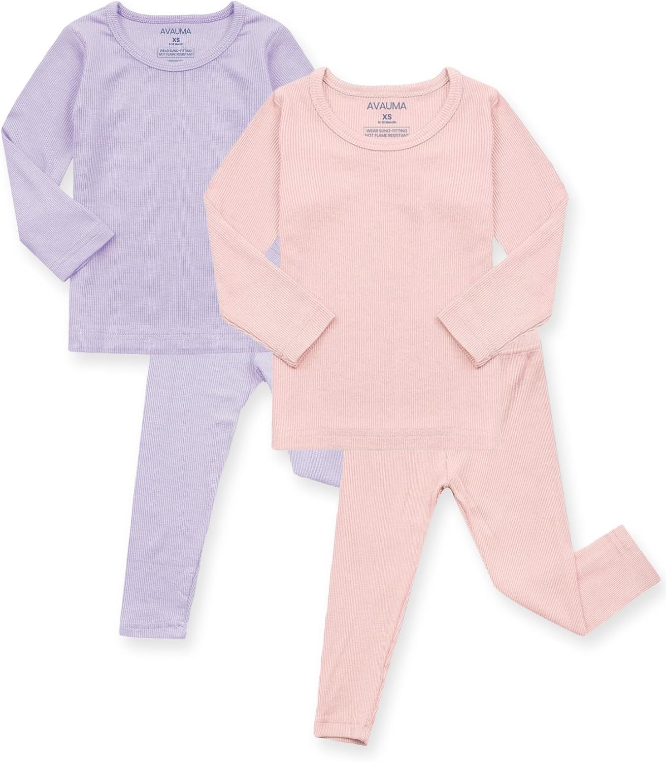 AVAUMA Baby Boys Girls Pajama Set Kids Toddler Snug fit Ribbed Sleepwear pjs for Daily Life Style