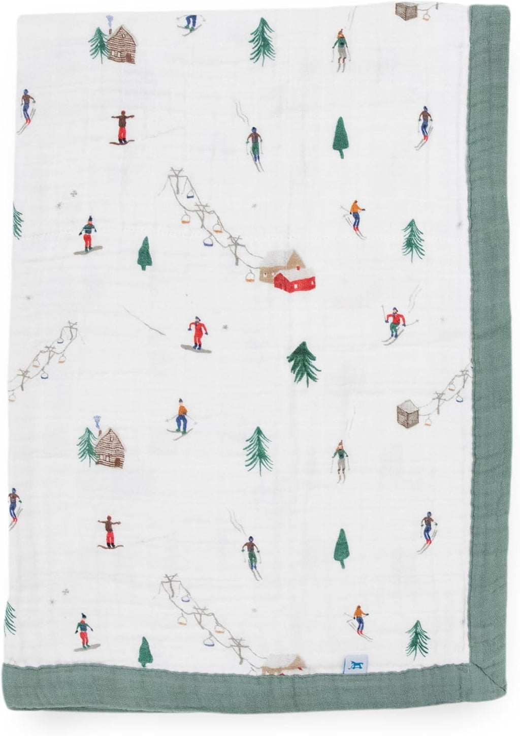 Little Unicorn Newborn Receiving Quilt | Ultra- Soft, Multi-Layered Muslin Fabric | Gift for Newborns & on-The-go (Powder Party)