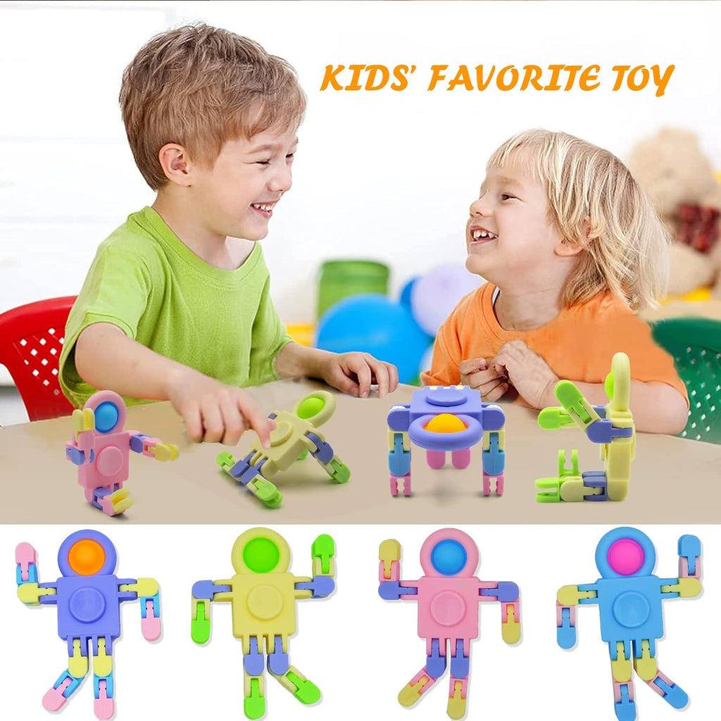 20 Pack Pop Fidget Spinners Party Favors,Sensory Fidget Toys Deformable Chain for Its Stress Relief,Pinata Goodie Bag Stuffers Birthday Valentines Day Gifts for Kids,Treasure Box Classroom Prizes