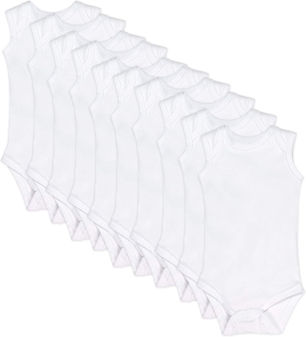 Sleeveless Bodysuits One-piece 100% Organic Cotton for Baby Boys, Girls, Unisex